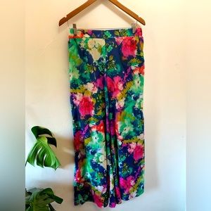 Vintage wide leg lightweight floral pants size 10/12